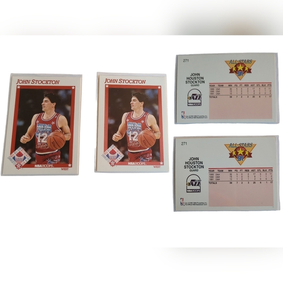 1991 WEST RAW MINT NBA HOOPS ALLSTAR KEVIN DUCKWORTH CLYDE DREXLER JOHN STOCKTON - Picture 7 of 8